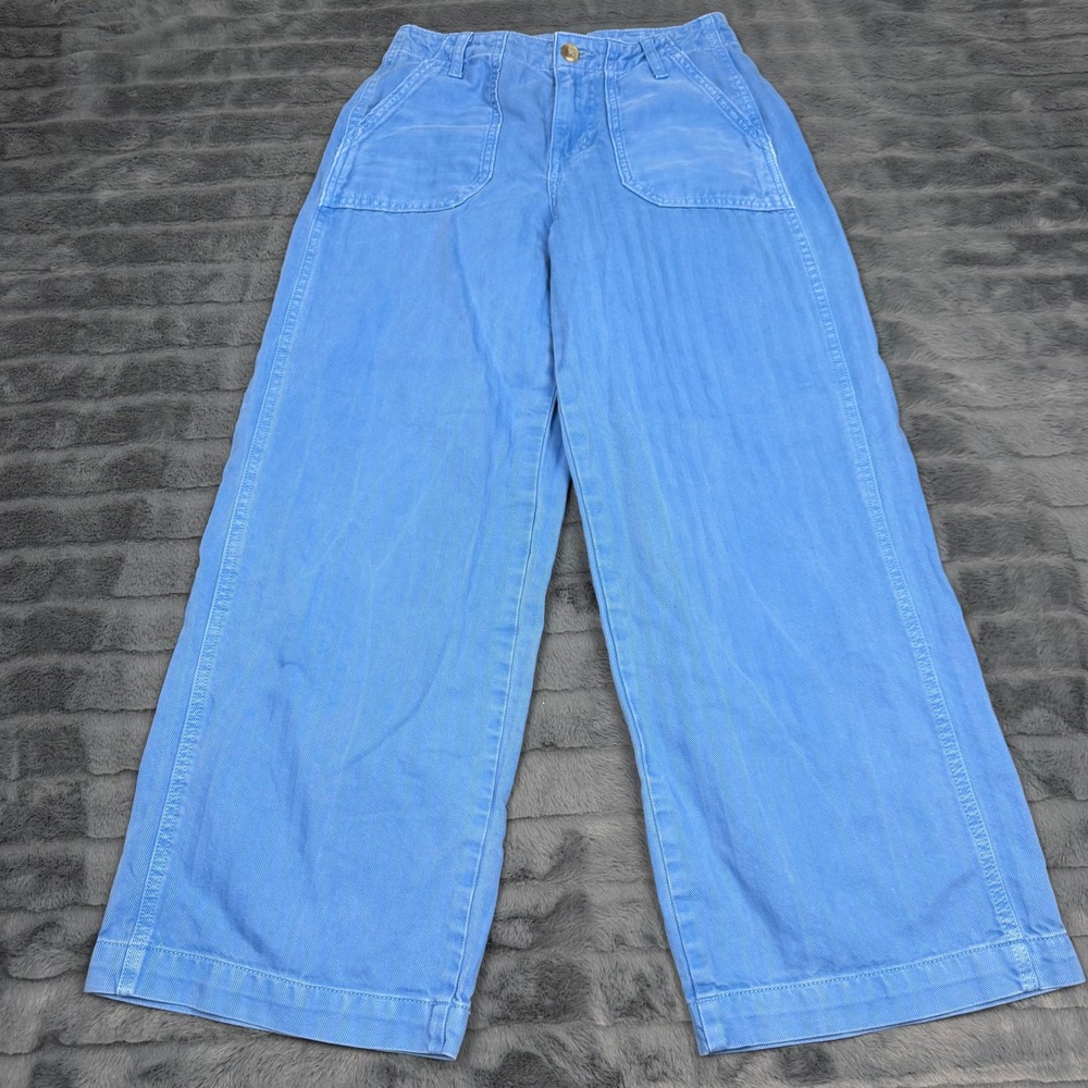 Old Navy Drapey Denim High-Rise Baggy Wide Leg Pants Blue Petite 0